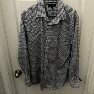 Banana Republic Non Iron Slim Fit Men's Dress LongSleeve Square Shirt Size Large